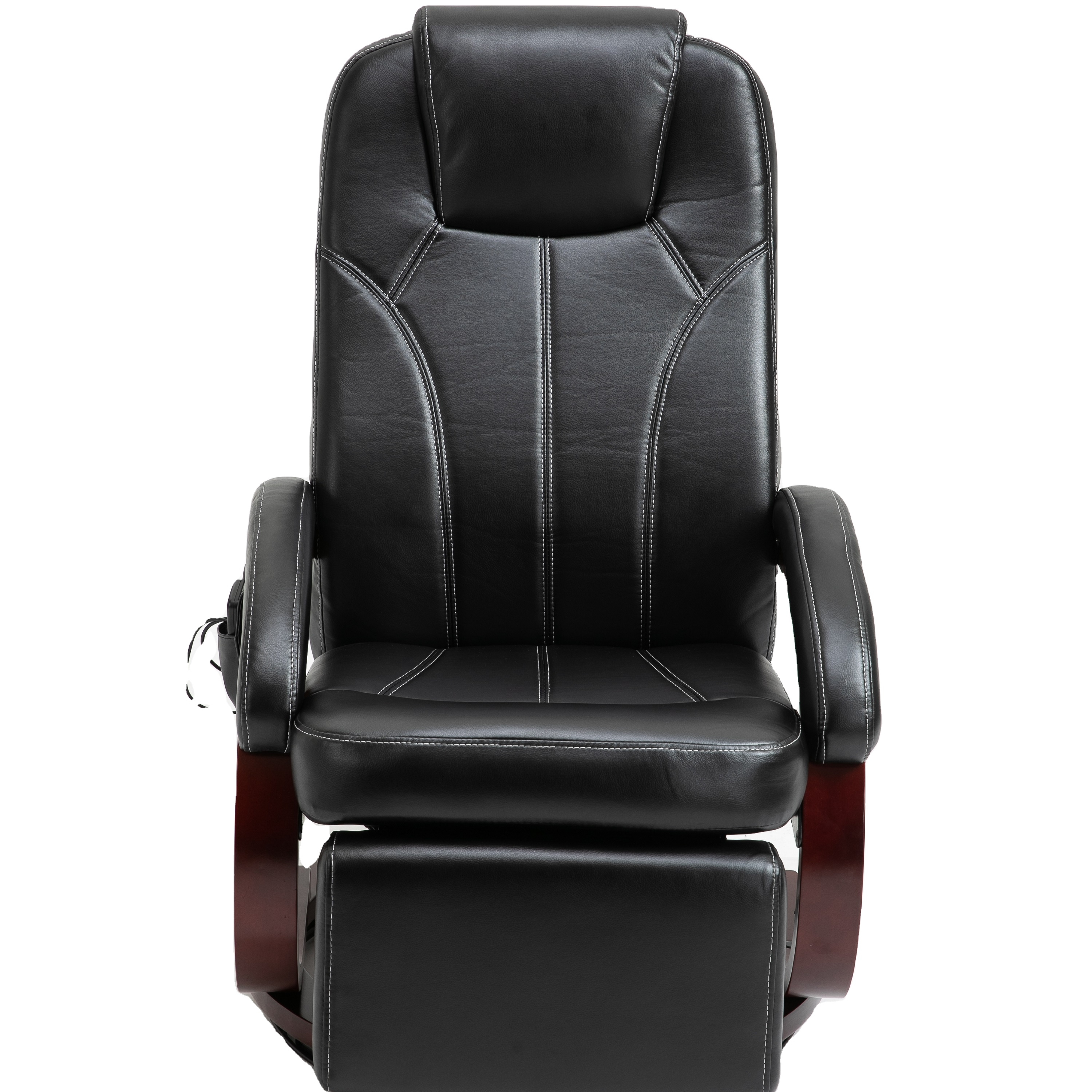 Customized High Quality Dark Brown Leather Swivel Glider Rv Recliner Chair With Memory Foam