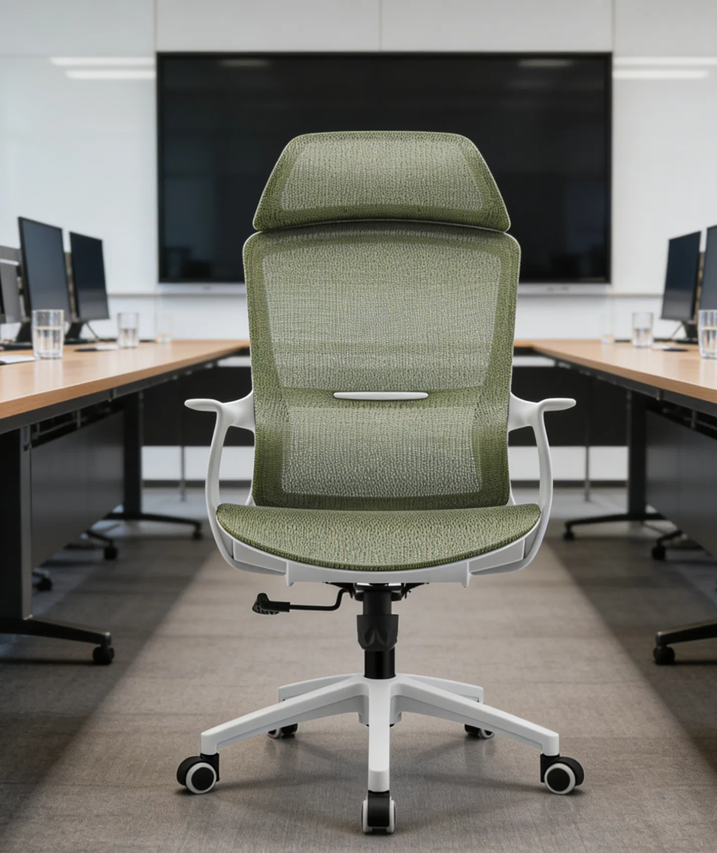 Elegant Gold Accents Ergonomic Chair for Stylish Office Environment