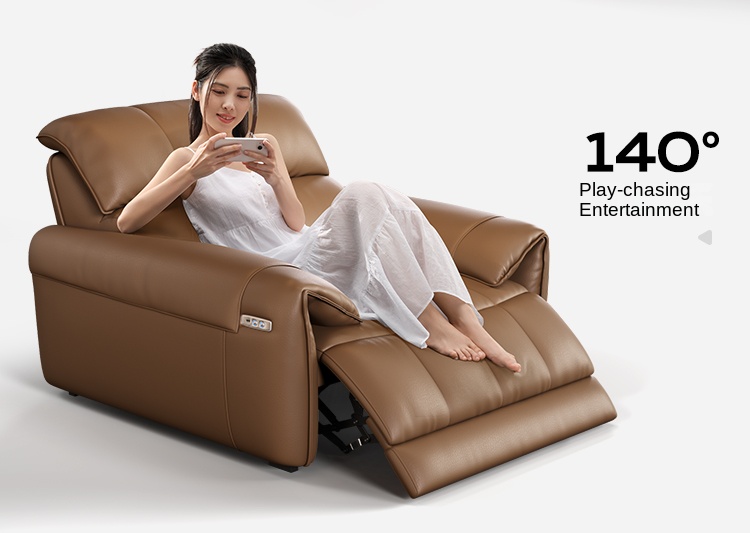 Modern Genuine Leather Recliners Set Electric Cowhide Function Capsule Sofa with Sponge for Hotels Apartments and Villas
