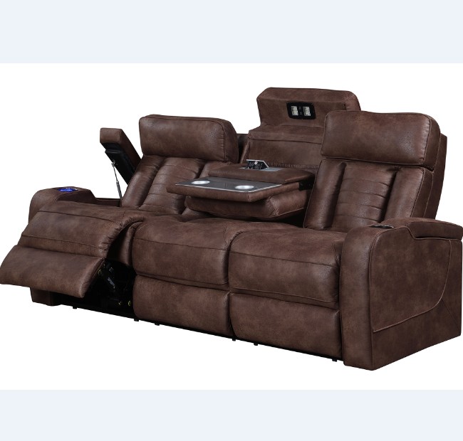 Modern Living Room Furniture 3 2 1 Seater PU Leather Power Electric Recliner Sofa Set Smart Cup Holder
