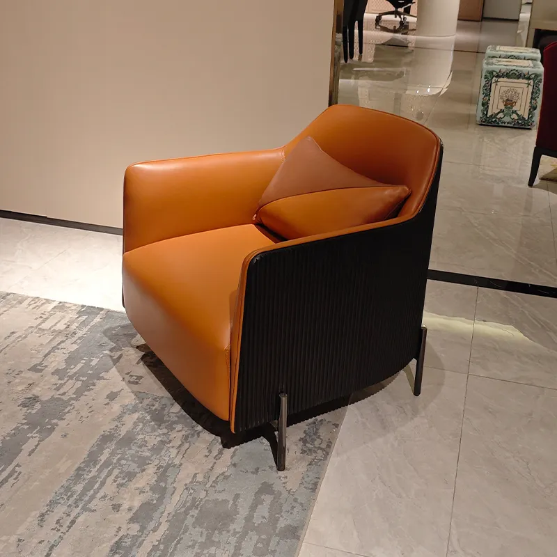 Resort Modern Upholstered Wooden Lacquer Frame Rotate Bucket Accent Lobby Furniture Reception Armchair Rotate Leisure Chair