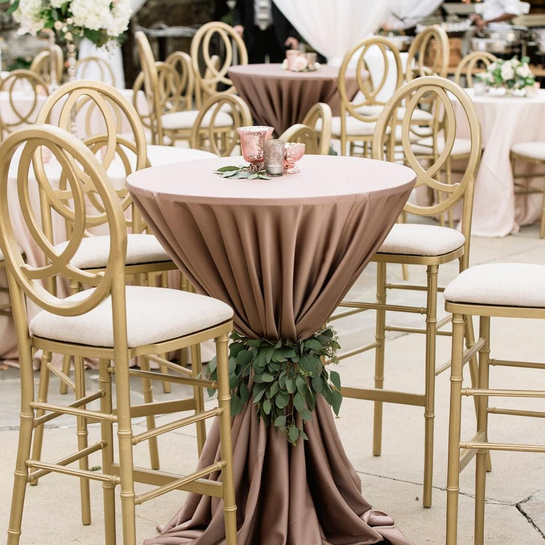 Modern Round High Bar Table for Outdoor Weddings Parties &amp; Barber Events-Wood Material