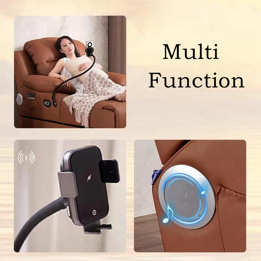 Zero Wall Electric Sofa Bed Soft Upholstered Reclining Sleeper for Home Theater Electric Reclining Sofa Chair