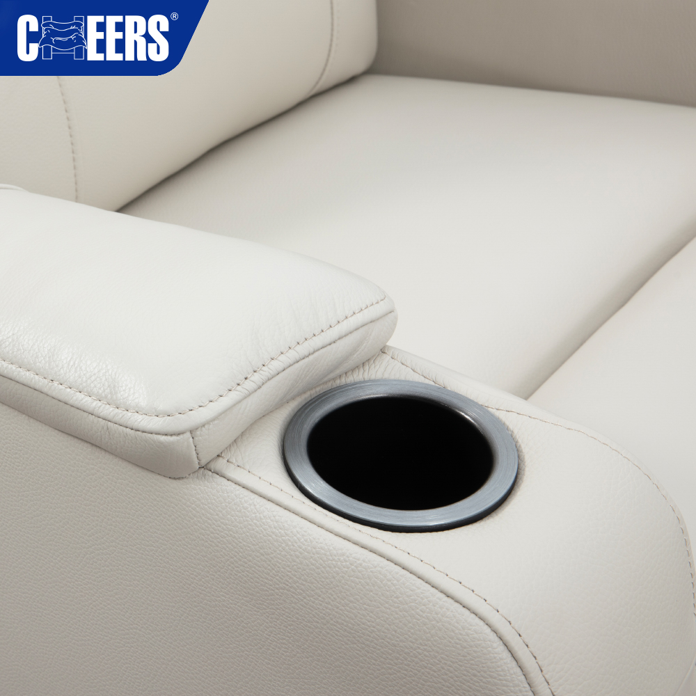 MANWAH CHEERS Modern Genuine Leather Manual Reclining Single Swivel Glider Chair Rocking Living Room Lounge Recliner Chair Sofa