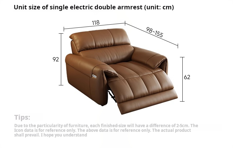 Modern Genuine Leather Recliners Set Details 4