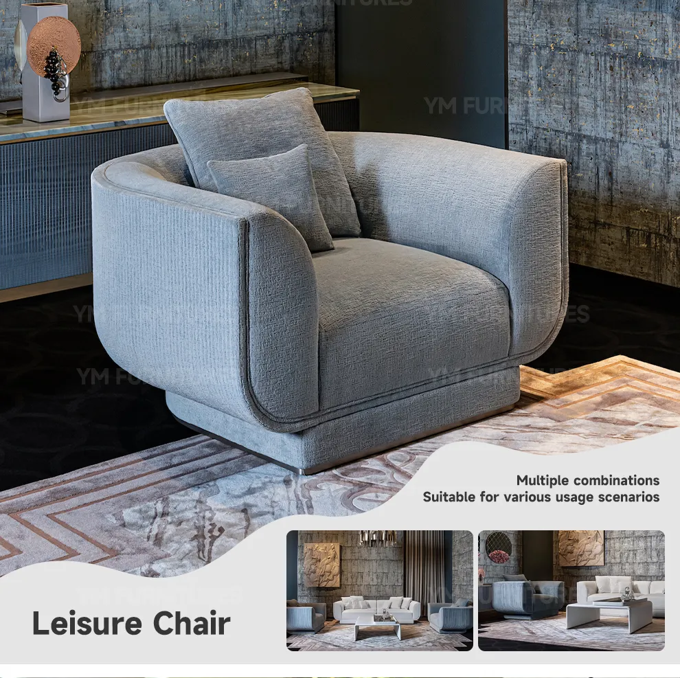 Resort Modern Upholstered Wooden Lacquer Frame Rotate Bucket Accent Lobby Furniture Reception Armchair Rotate Leisure Chair