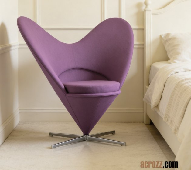 Accent Modern Curved Designer Lounge Living Room Hotel Furniture Heart Cone Cab Chair