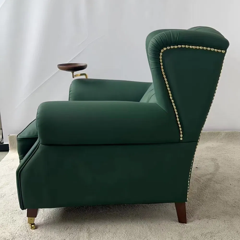 Accent Chairs with Gold Bar Room Genuine Leather Lounge Arm Chair MID Century Modern Accent Chair