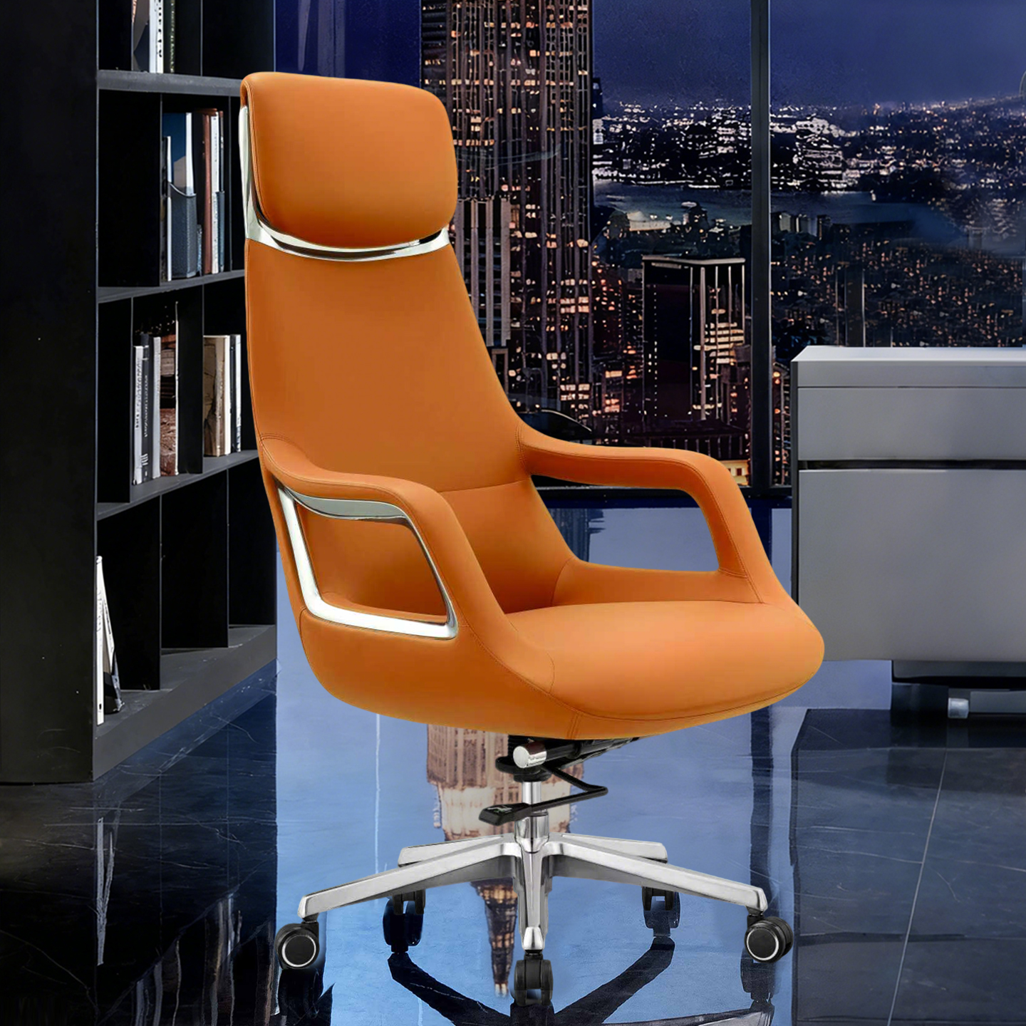 Ergonomic Executive Swivel Chair High Back Reclining Lumbar Support Armrests Modern Office Boss Manager Conference Furniture