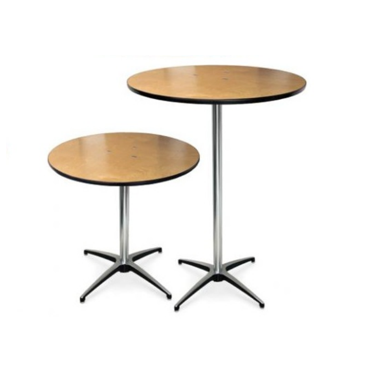 Modern Round High Bar Table for Outdoor Weddings Parties &amp; Barber Events-Wood Material