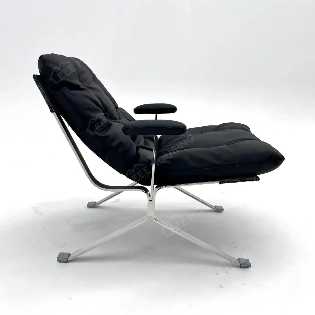 China Factory Direct Supply Luxury Recliner Single Sofa Chair with Arm Living Room Sleep Lounge Modern Leather Leisure Chair Set Accent Chair with Footrest