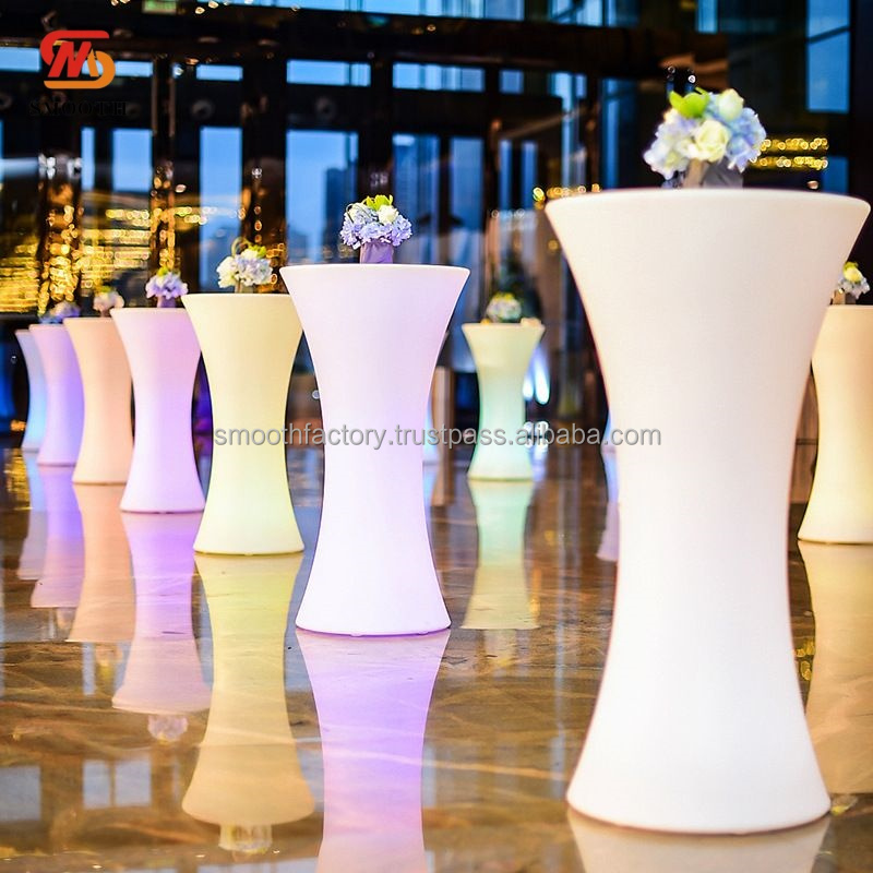 SMOOTH Modern Custom Light up LED Pub Bar Tables for Home Bar Mall Event Party Night Club Outdoor Garden
