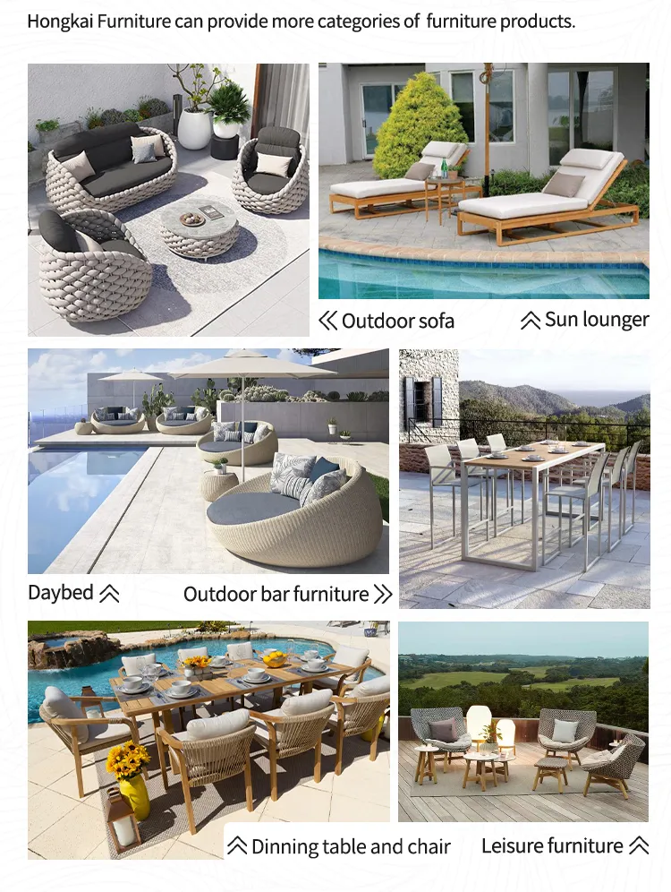 Outdoor Furniture Daybed Set All Weather Outdoor Leisure Wicker Sun Bed Resort Holiday Villa Rattan Huge Daybed Catalog