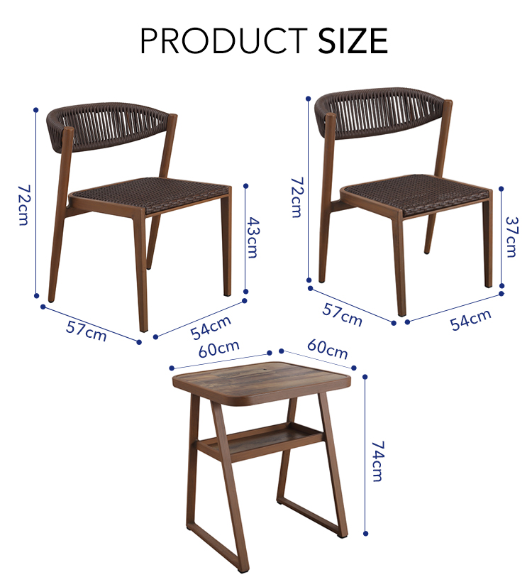 Waterproof Modern Patio Conversation Bistro Garden Furniture Cafe Chair Table Set for 2 Coffee Bistro Table and Chair Sets