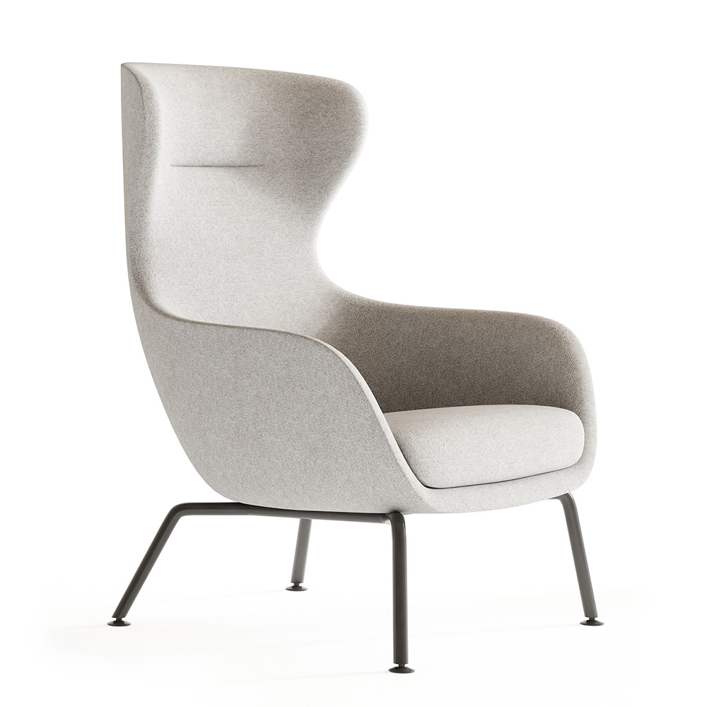 High Back Accent Leisure Lounge Chair Stable Swivel Steel Base Injection Foam Soft Comfort Design Office Boss Reclining Chairs