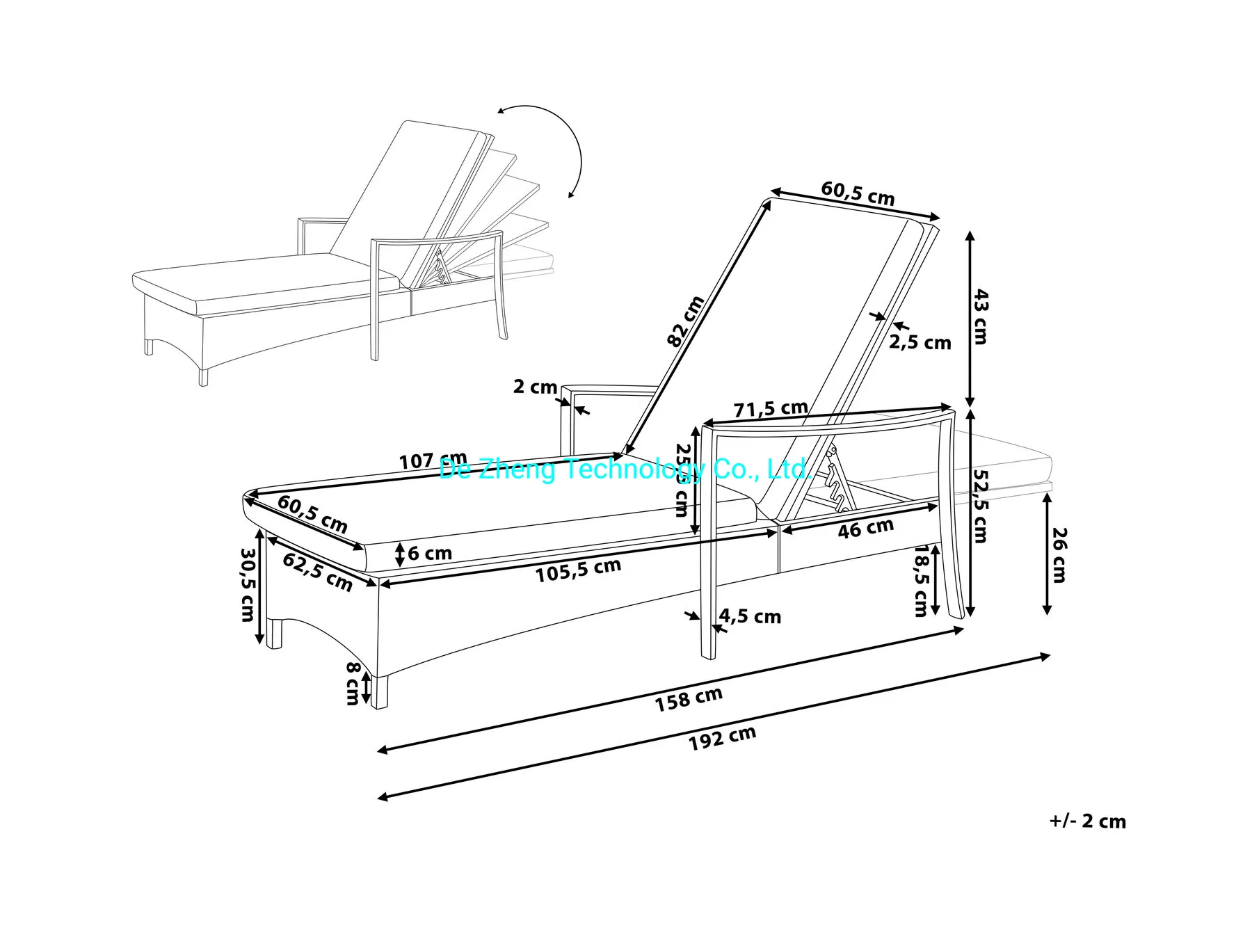 Wholesale High Quality Modern Bistro Outdoor Rattan Garden Aluminum Patio Daybed