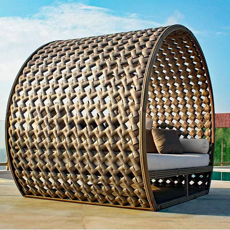 Garden Leisure Chairs Furniture Aluminium Frame Rattan Outdoor Daybed