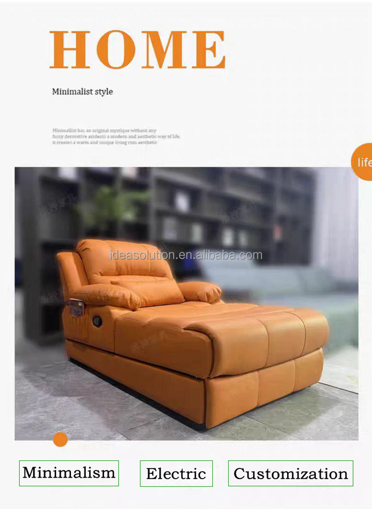 Zero Wall Electric Sofa Bed Soft Upholstered Reclining Sleeper for Home Theater Electric Reclining Sofa Chair