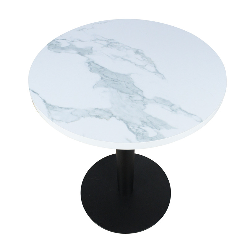 New Product Luxury Pub Mesa Restaurant Tables Bistro Metal Base Round Faux Marble Top Dining Room Living Room Table