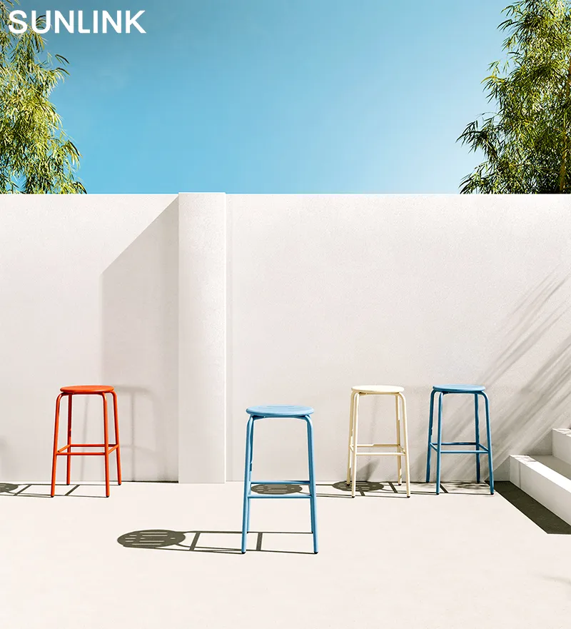 Elegant European Modern Bar Stools Chair Kitchen High Counters Restaurants Home Bars Outdoor Metal Aluminum 65/75cm Bar Stools
