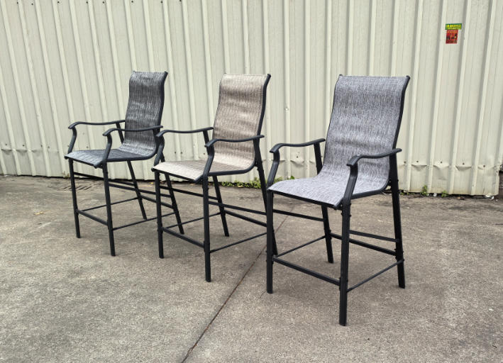 Modern Outdoor Glider Chair Set with High Back and Wide Seat Metal and Panel Wood Style for Porch Garden Backyard