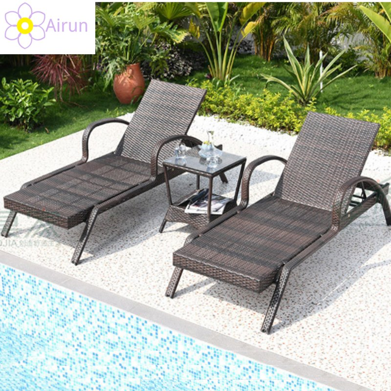 Rattan Recliner Outdoor Furniture Garden Day Bed Sun Lounger