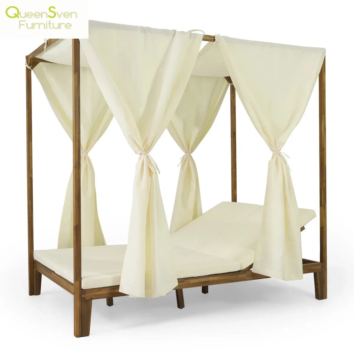 Modern Outdoor Teak Daybed Perfect for Patios and Poolside Retreats