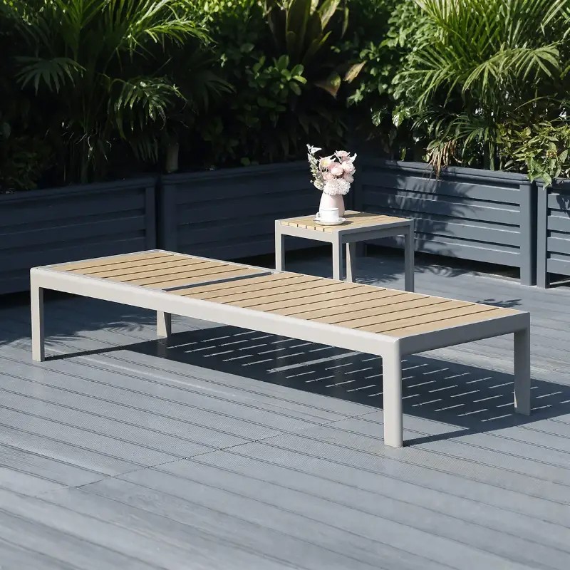 Aluminum Outdoor Hotel Sunbathing Lounger Lounge Chair Foldable Durable Anti-Rust UV Resistant
