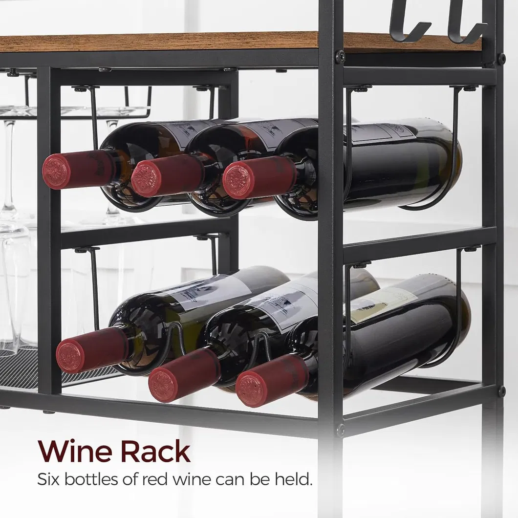 Elegant 3-Tier Rolling Bar Cart Details