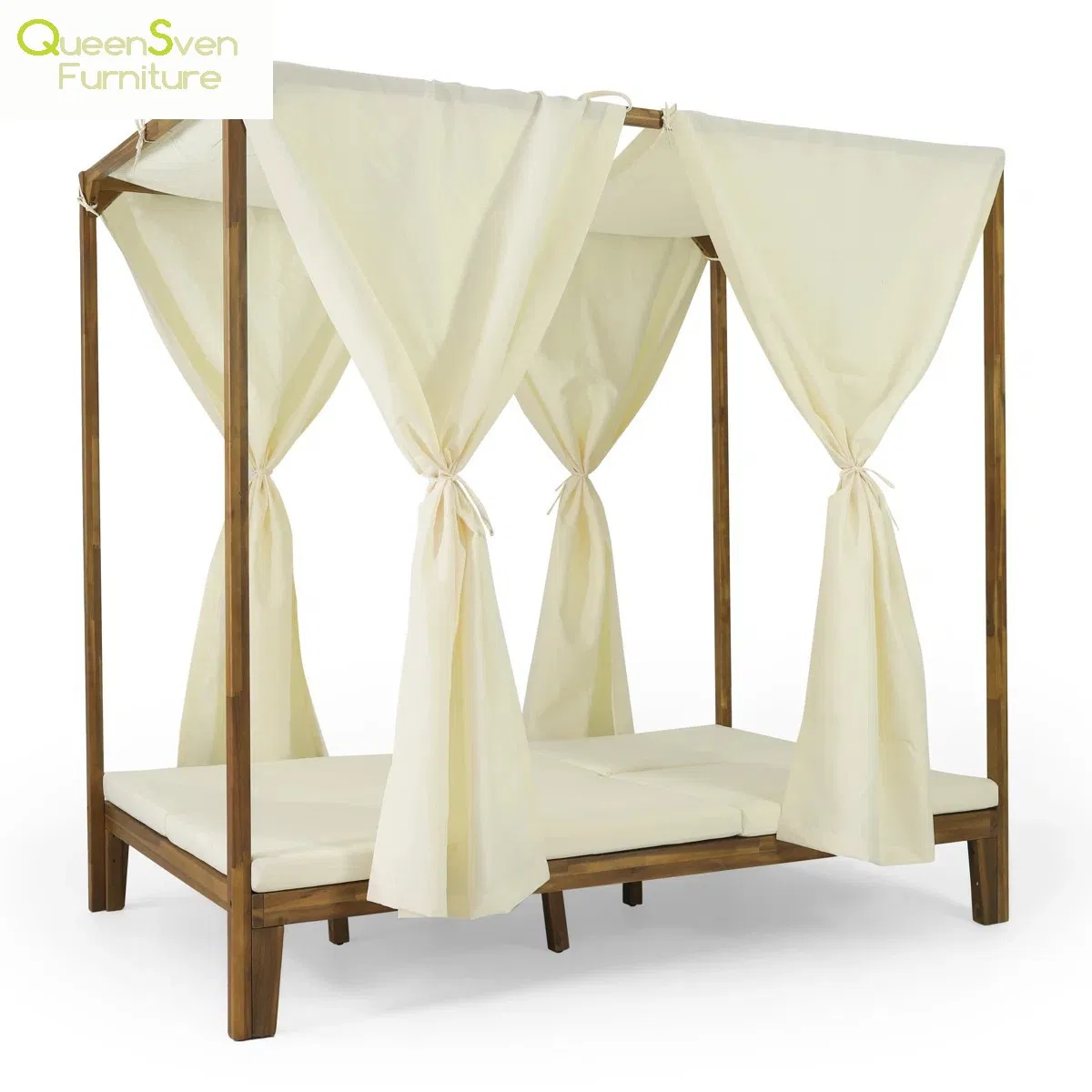 Modern Outdoor Teak Daybed Perfect for Patios and Poolside Retreats