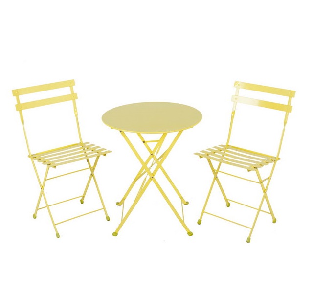 Outdoor Furniture Set Folding Balcony Bistro Set Metal Table and Chair