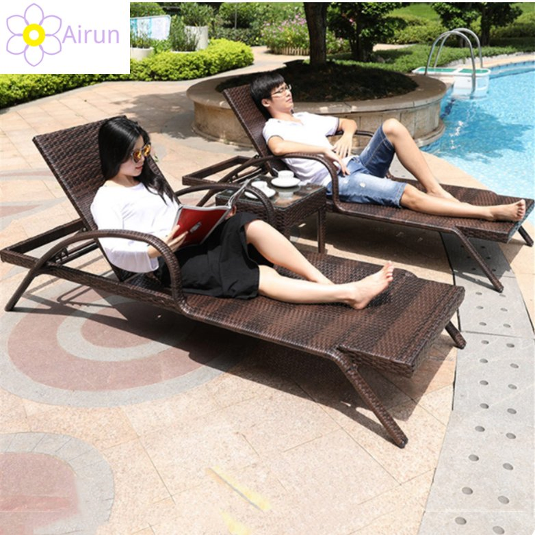 Rattan Recliner Outdoor Furniture Garden Day Bed Sun Lounger