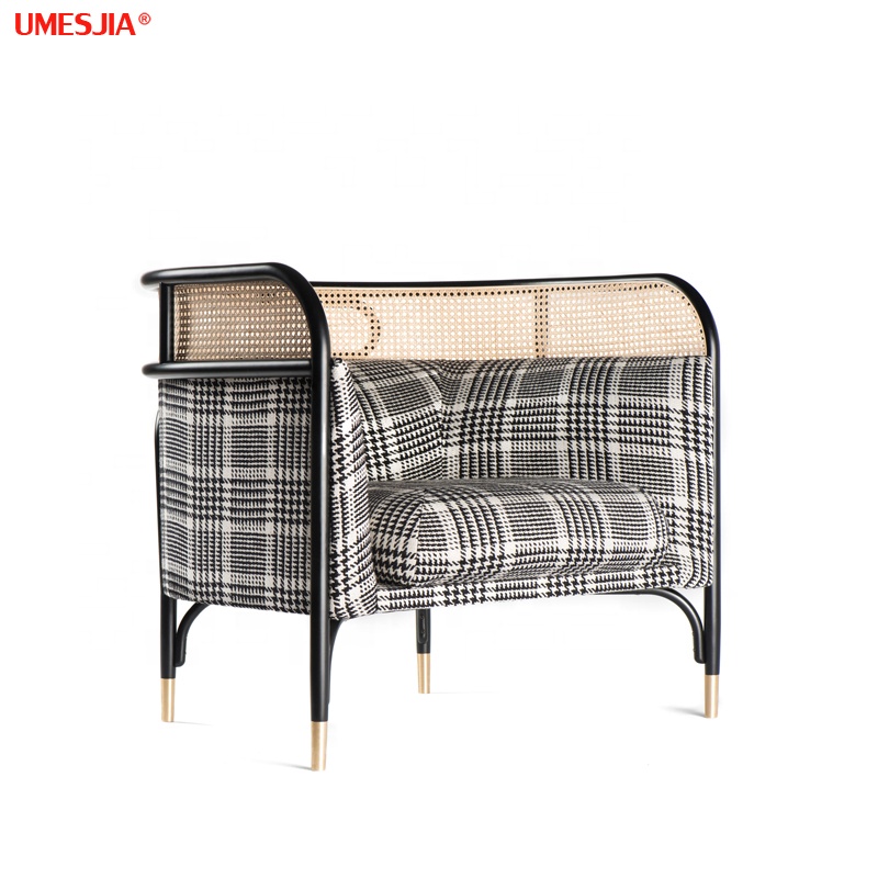 Targa Lounge Rattan Chair Luxury Solid Wood Frame Armchair Living Room Furniture Leisure Chair