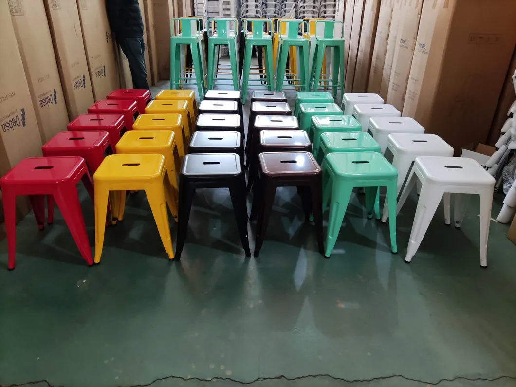 Wholesale Cheap Vintage Industrial Kitchen Counter Stackable Outdoor Table Height Bar Stool