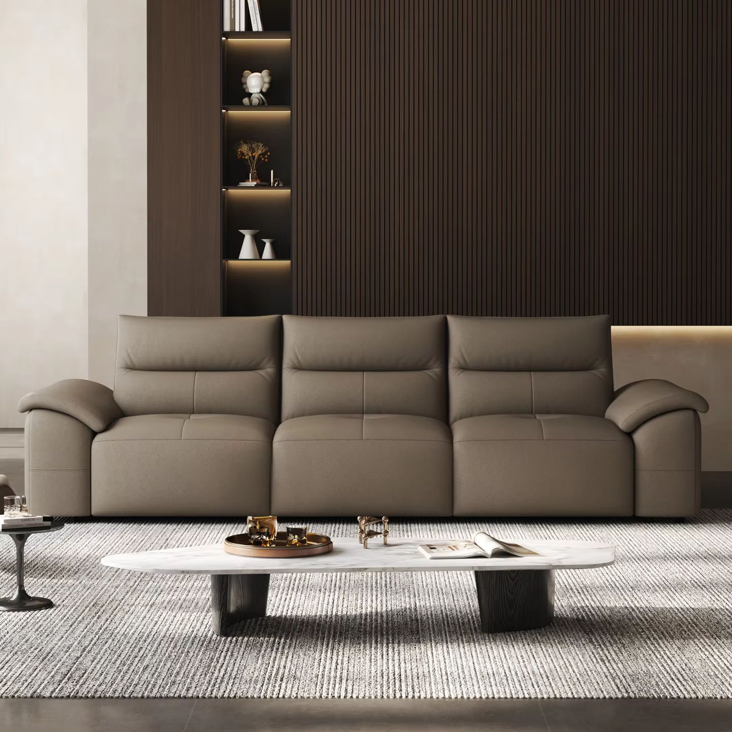 Wholesale Factory Price Power Recliner Sofa Set Extendable Genuine Leather Three Seat Electric Sofa Remote Control For Living