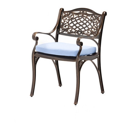 Modern Luxury Bistro Cast Aluminum Outdoor Chair Table Waterproof Garden Patio Dining Furniture Set