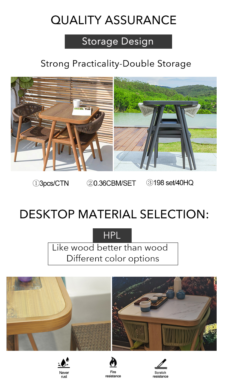 Waterproof Modern Patio Conversation Bistro Garden Furniture Cafe Chair Table Set for 2 Coffee Bistro Table and Chair Sets