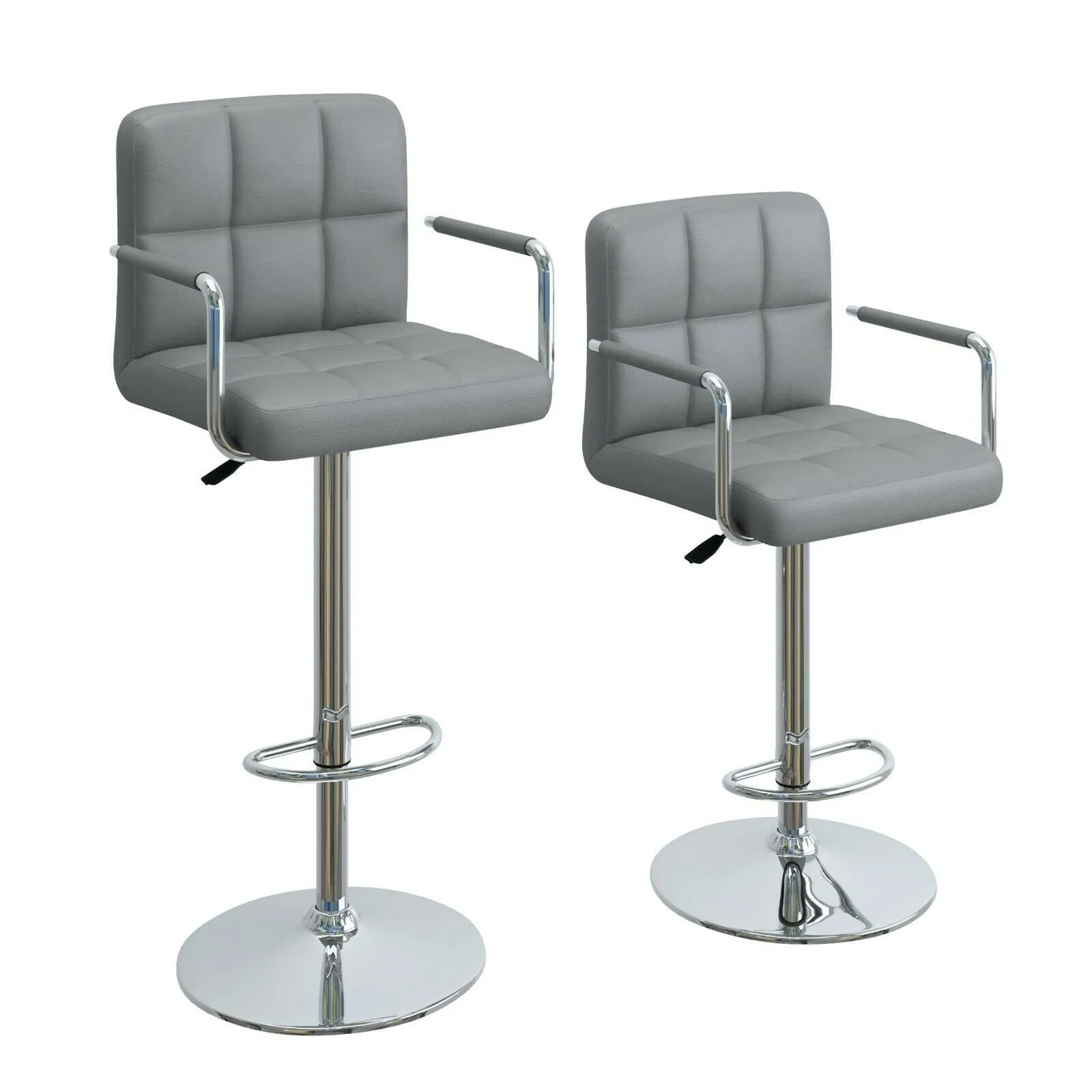 Adjustable Height Swivel Leather Upholstered Commercial Counter Bar Chair Stool