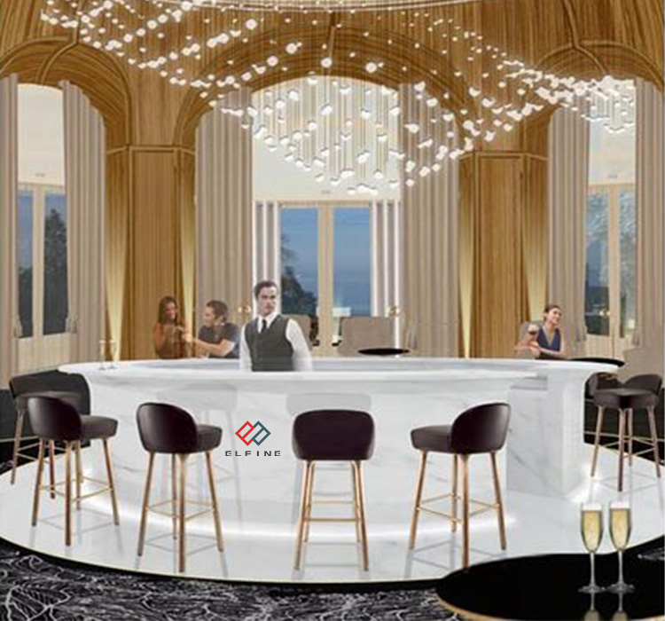 Luxury Modern LED Pub Bar Counter Restaurant Lounge Bar Commercial Furniture for Hotel &amp; Mall Use