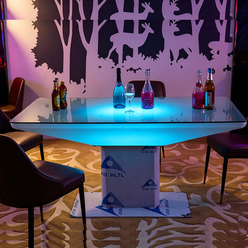 KTV Outdoor Cafe Commercial Bar Table with Luminous LED Lighting