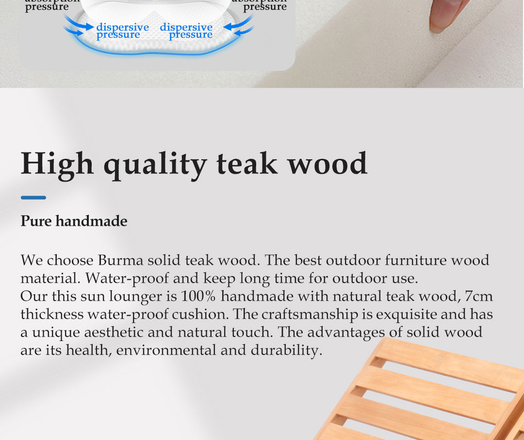 Teak Wood Double Lounge Sunbed View 6