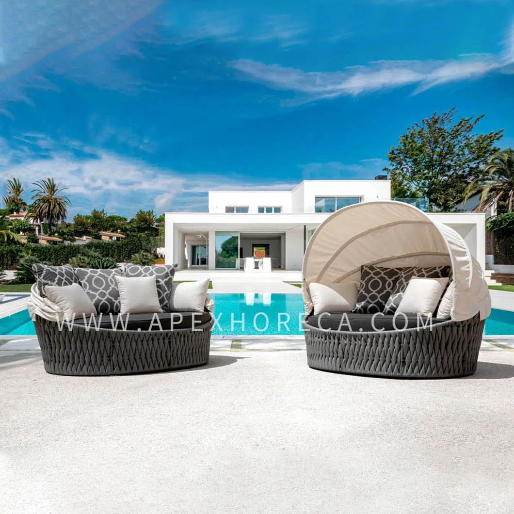 Modern Garden Patio Rattan Aluminum Frame Outdoor Furniture Sun Chair Daybed