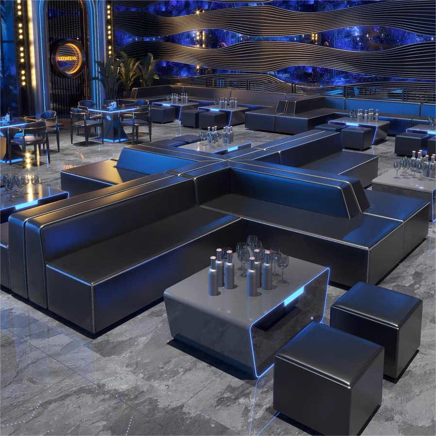 2026 New Arrival Bar Furniture Bar Stool Led Luminous Bar Tables And Chair Lounge Restaurant Bar Glowing Table For Night Club