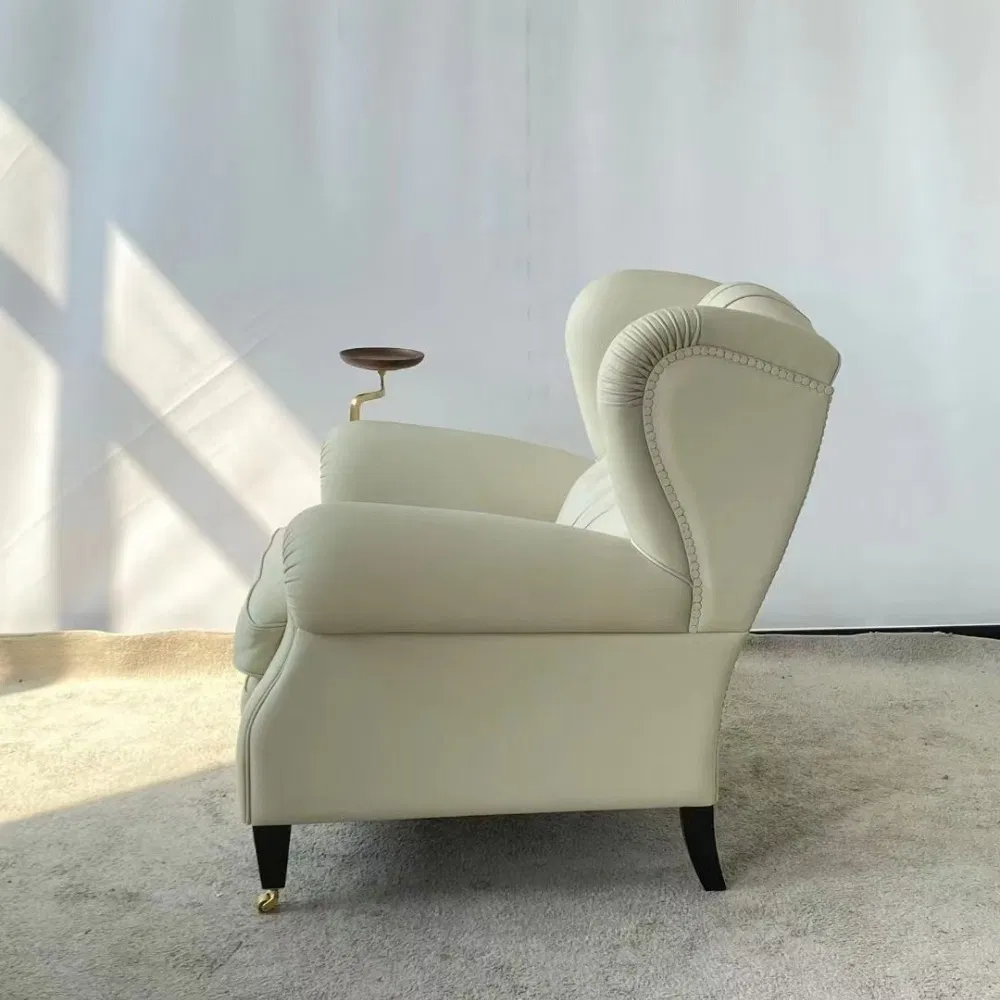 Accent Chairs with Gold Bar Room Genuine Leather Lounge Arm Chair MID Century Modern Accent Chair