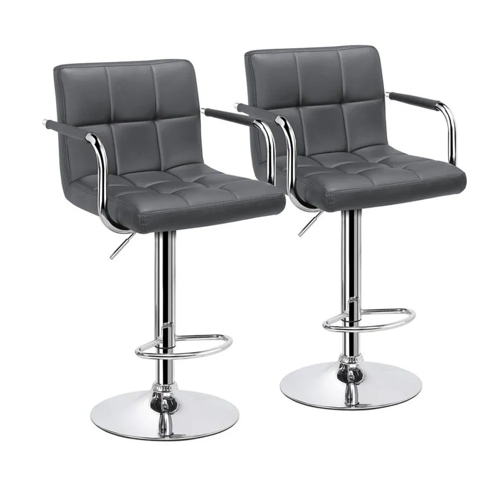 Adjustable Height Swivel Leather Upholstered Commercial Counter Bar Chair Stool