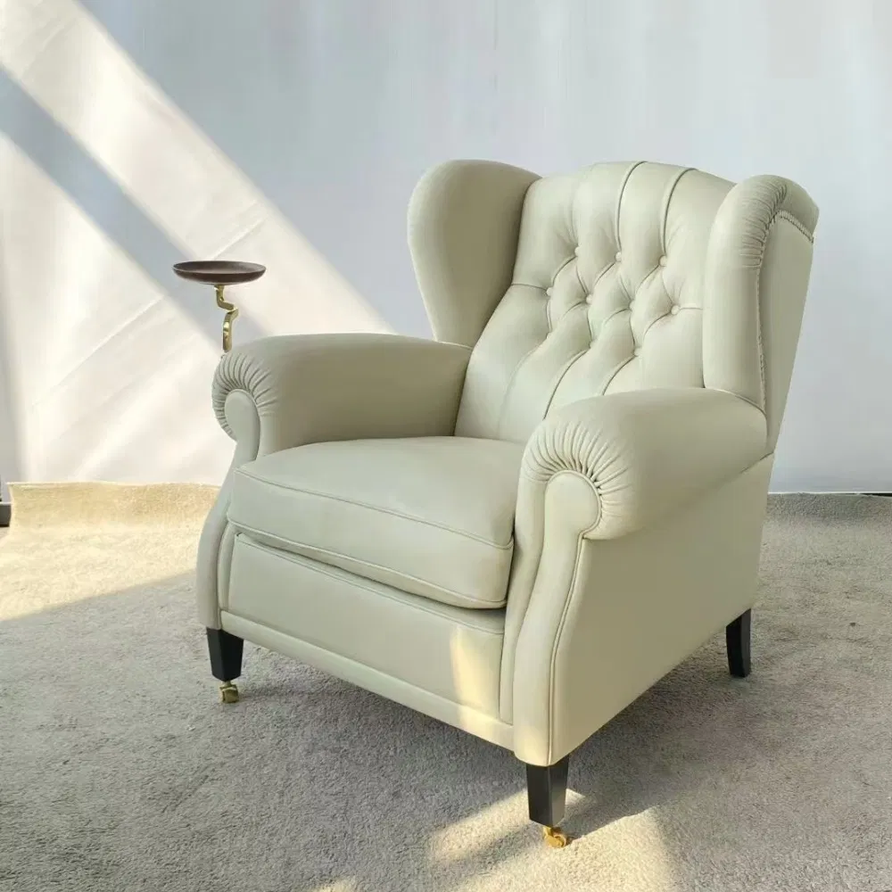 Accent Chairs with Gold Bar Room Genuine Leather Lounge Arm Chair MID Century Modern Accent Chair