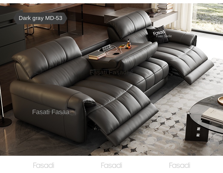 Modern Genuine Leather Recliners Set 10
