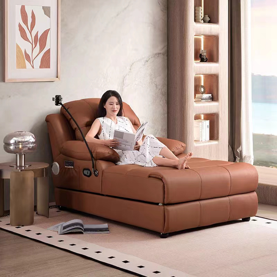 Zero Wall Electric Sofa Bed Soft Upholstered Reclining Sleeper for Home Theater Electric Reclining Sofa Chair