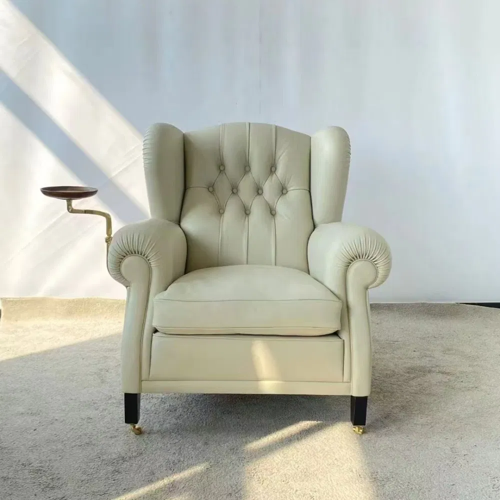Accent Chairs with Gold Bar Room Genuine Leather Lounge Arm Chair MID Century Modern Accent Chair