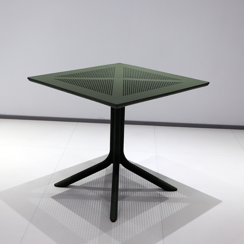 Hot Sale Modern Lightweight Plastic Outdoor Dining Table Sets Square Durable Waterproof Commercial Bistro Cafe Hotel